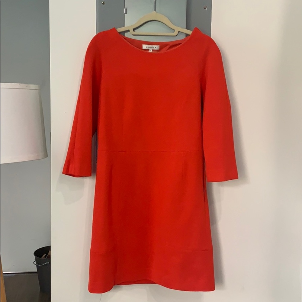 Mod orange long-sleeved Sandro dress